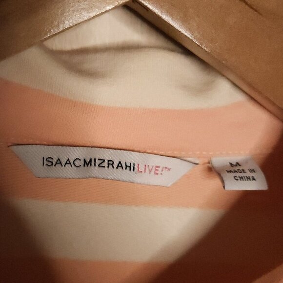 Isaac Mizrahi Live NWOT Pink White Striped Knit Blazer Medium - Picture 6 of 7